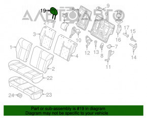 Подголовник задний левый Ford Fiesta 11-19 тряпка сер