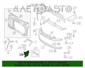 Deflector radiator dreapta jos Ford Fiesta 14-19 1.6