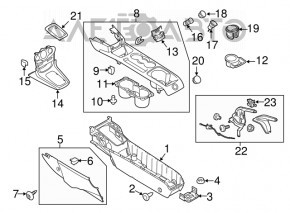 Накладка центральной консоли Ford Fiesta 11-19 серая