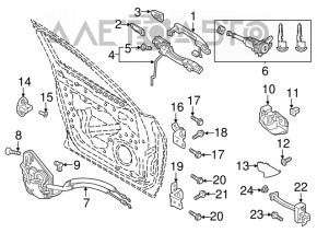 Петля двери нижняя передняя левая Mazda 3 14-18 BM новый OEM оригинал