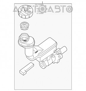 Главный тормозной цилиндр в сборе с бачком Nissan Rogue Sport 17-19 с крышкой