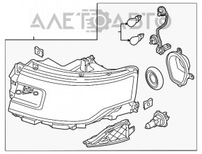 Far stânga față goală Ford Flex 13-19 halogen