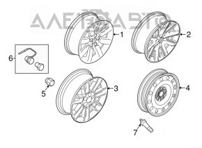 Roată de 18 inch, 5*114,3 Ford Flex 09-19, zgâriată.