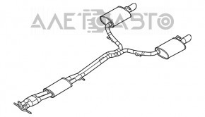 Toba de esapament de evacuare completa cu tevi stanga-dreapta pentru Ford Explorer 13-15 3.5 Sport.