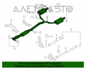 Toba de esapament de evacuare completa cu tevi stanga-dreapta pentru Ford Explorer 13-15 3.5 Sport.