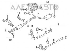 Toba de esapament de evacuare completa cu tevi stanga-dreapta pentru Ford Explorer 13-15 3.5 Sport.