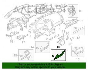 Capacul genunchiului șoferului Ford Explorer 16-19 negru, poliție, prins rupt