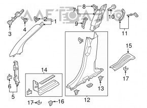 Capacul pragului din față dreapta pentru Ford Explorer 16-19, negru.