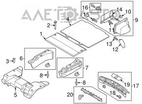 Capac portbagaj Ford Explorer 16-19 negru, prindere rupta, zgarieturi.