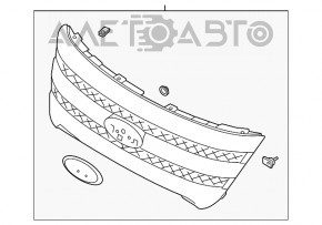 Решетка радиатора grill с каркасом и хромом в сборе Ford Explorer 13-15 дорест sport, с эмблем