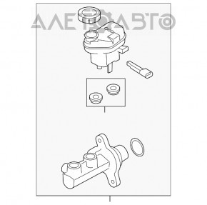 Главный тормозной цилиндр с бачком Ford Explorer 16-19 с крышкой
