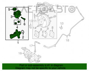 Rezervorul principal de frână cu capacul pentru Ford Explorer 16-19