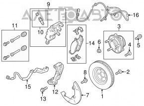 Capacul discului de frână din față dreapta Ford Explorer 12-19 tip 2