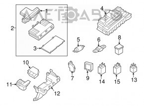 Capacul cutiei de siguranțe sub capotă Ford Edge 15-