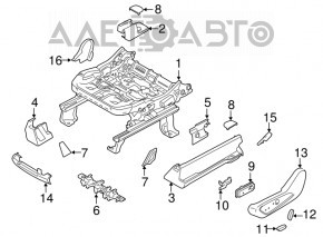 Controlul scaunului pasagerului Lincoln MKC 15 - bej