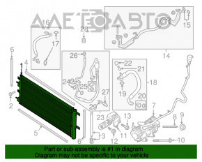 Radiatorul condensatorului de aer condiționat Lincoln MKZ 13-20