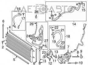 Radiatorul condensatorului de aer condiționat Lincoln MKZ 13-20