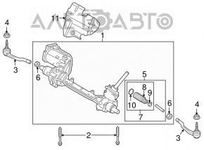 Bară de direcție dreapta Ford Fusion mk5 13-20 cu manșon rupt.