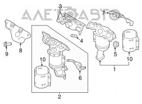 Colector de evacuare cu catalizator stânga Lincoln MKZ 13-16 3.7