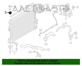 Suport radiator stânga sus Lincoln MKZ 13-16 cu cauciuc