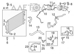 Racordul de racire al rezervorului de retur al capului Ford Fusion mk5 13-16 hibrid