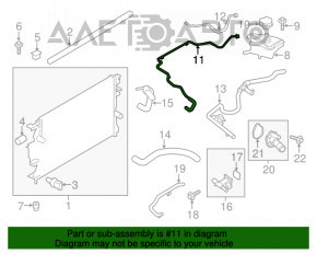 Racordul de retur al rezervorului de racire a capului Ford Fusion mk5 13-20 2.5 lungime