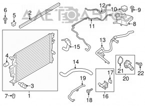 Racordul de retur al rezervorului de racire a capului Ford Fusion mk5 13-20 2.5 lungime