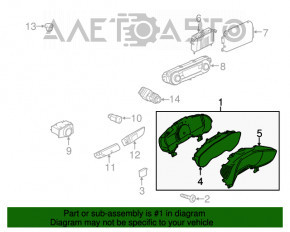 Panoul de instrumente Ford C-max MK2 13-16, hibrid dorit, 75k