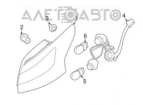 Фонарь правый Ford Focus mk3 11-14 дорест 5d