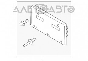 Placa de înmatriculare frontală Ford C-max MK2 13-18 SUA este fixată