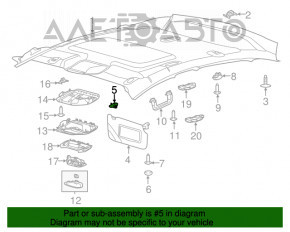 Suportul de prindere a parasolarului pentru șofer Ford Focus mk3 11-18 gri, pentru 1 lămpă și fără lampă.