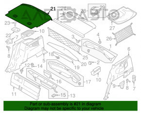 Capac portbagaj spate Ford C-max MK2 13-18 Energi, negru, lipsesc coperțile din plastic