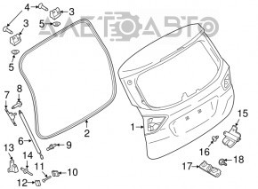 Ușa portbagajului completă pentru Ford C-max MK2 13-18 cu optică, fără cameră