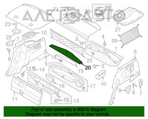 Capacul portbagajului din spate este mic pentru Ford C-max MK2 13-18 Energi, negru.