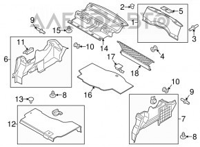 Пол багажника Lincoln MKZ 13-20 hybrid, черный