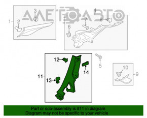 Capac spate dreapta inferioara Lincoln MKZ 13-16 negru fara SRS, suport rupt.