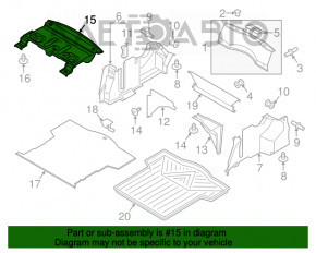 Обшивка задней полки Lincoln MKZ 13-20 черная, тип 2