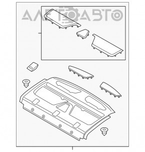 Raftul din spate Lincoln MKZ 13-16 negru, tip 2