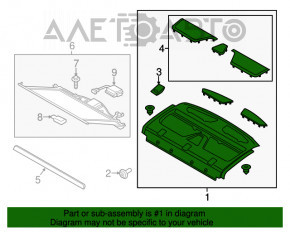 Raftul din spate Lincoln MKZ 13-16 negru, tip 2