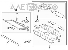 Raftul din spate Lincoln MKZ 13-16 negru, tip 2