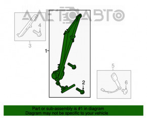 Centura de siguranță pentru pasageri Lincoln MKZ 13-16, bej, material textil