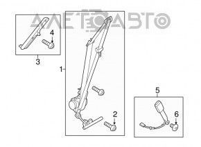 Centura de siguranță pentru șofer Lincoln MKZ 13-16, neagră, capacul crăpat.