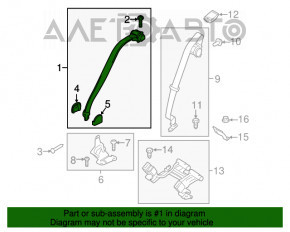 Centura de siguranță din spate dreapta pentru Ford Fusion mk5 17-20, culoare bej