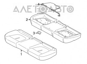 Задний ряд сидений 2 ряд Lincoln MKZ 13-16 подогрев, кожа черн