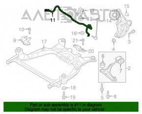 Stabilizatorul frontal Lincoln MKZ 13-16 3.7