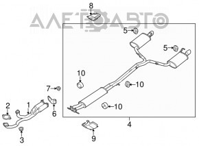 Tubul de admisie cu catalizator pentru Lincoln MKZ 13-16 3.7