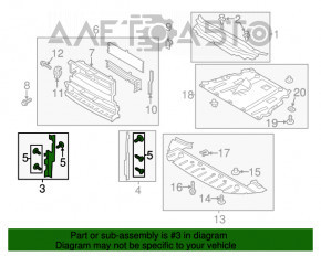 Дефлектор радиатора правый Lincoln MKZ 13-16 тип 2