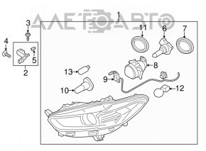 Фара передняя правая Ford Fusion mk5 13-16 новый неоригинал TYC