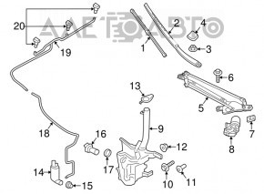 Capacul rezervorului de lichid de spălare pentru parbriz Ford Fusion mk5 13-16