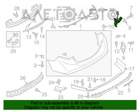 Suportul din spate al bara de protecție dreapta pentru Ford Fusion mk5 13-18 este rupt, 2 suporturi.